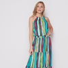 Turquoise Multi-Colored Halter Maxi Dress - Hippie Vibe Tribe