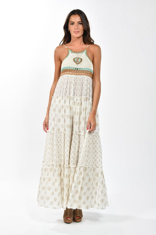 Bohemian Crocheted Halter Maxi Dress m/l Bohemian Crocheted Halter Maxi Dress m/l