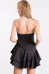 Black Mini Dress with Layered Bottom