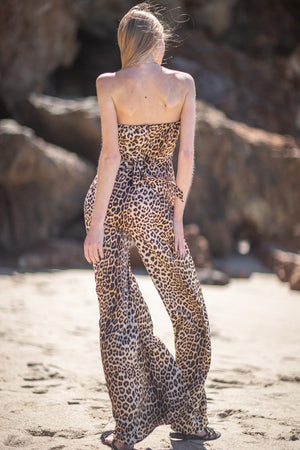 Strapless Leopard Jumpsuit