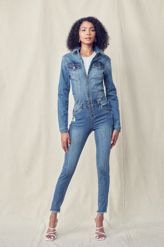 Guess hisa denim jumpsuit Clearance