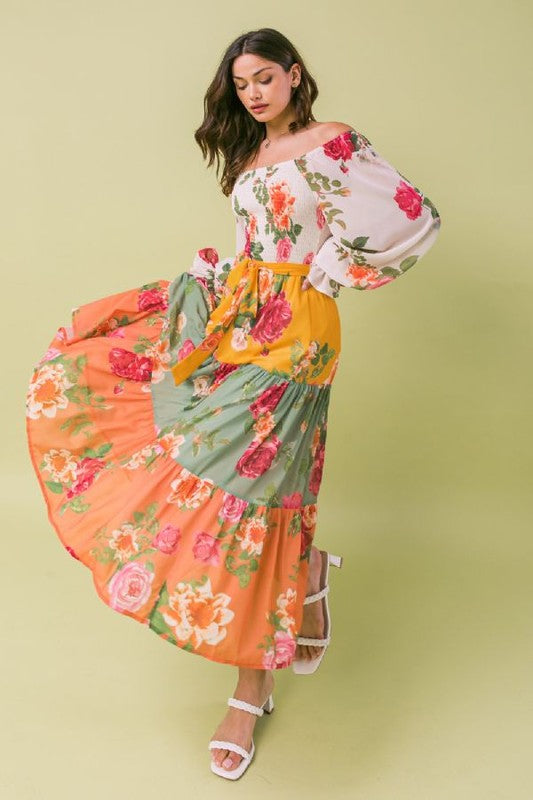 hippie midi dress Boho Hippie Floral Printed Midi Dress