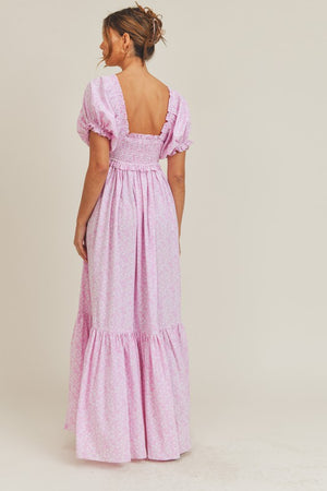 Pink Smocked Maxi Dress