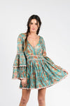 Turquoise Bohemian Print Dress