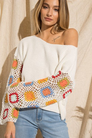 Crochet Sleeve Sweater