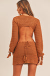 Rust Crocheted Mini Dress