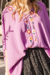 Embroidered Poncho Top