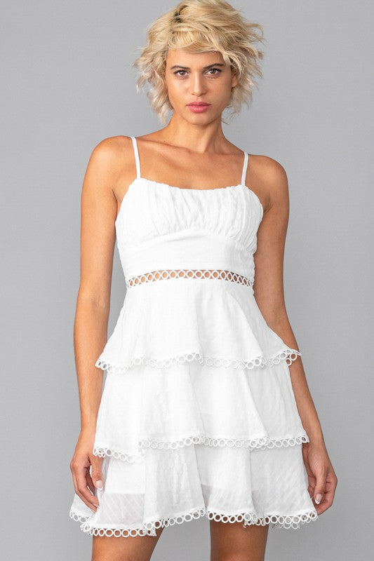 white babydoll midi dress JustFab