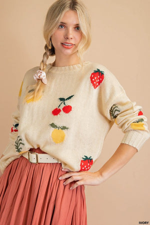 Fruit Jacquard Sweater