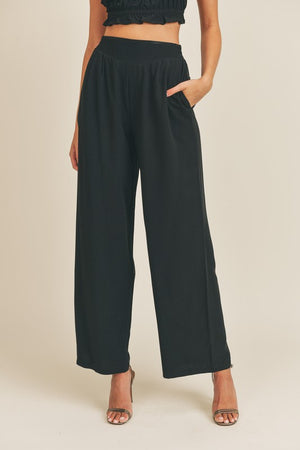 Black Halter Neck Top with Matching Pants