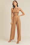 Mocha Halter Neck Top with Matching Pants