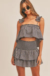 Gingham Plaid Crop Top & Skirt