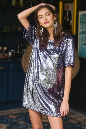 sequin performance tunic dress Sequin Performance Shift Dress - Red - Small Child