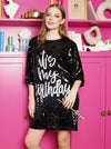 "IT'S MY BIRTHDAY" SEQUIN TOP DRESS