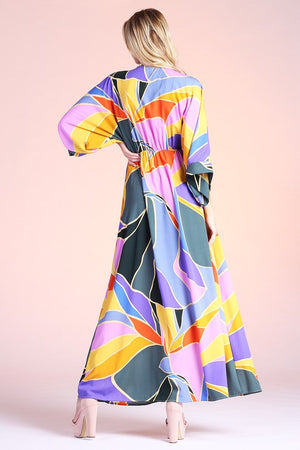 Blue Kimono Maxi Dress
