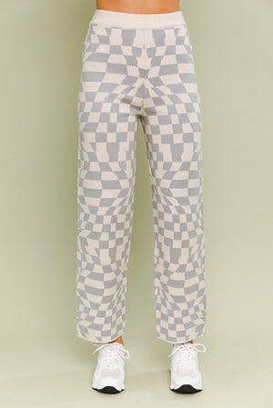 Checkerboard Top & Pant Knit Set