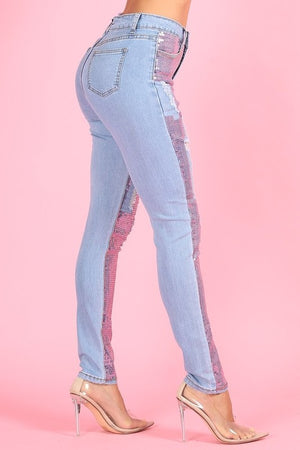 Sequin Skinny Jeans