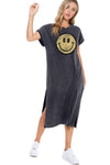 Happy Face Long T-Shirt Dress