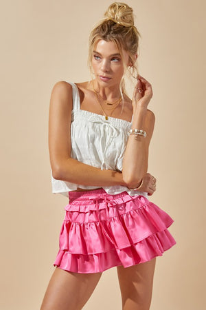 Pink Candy Color Mini-Skirt