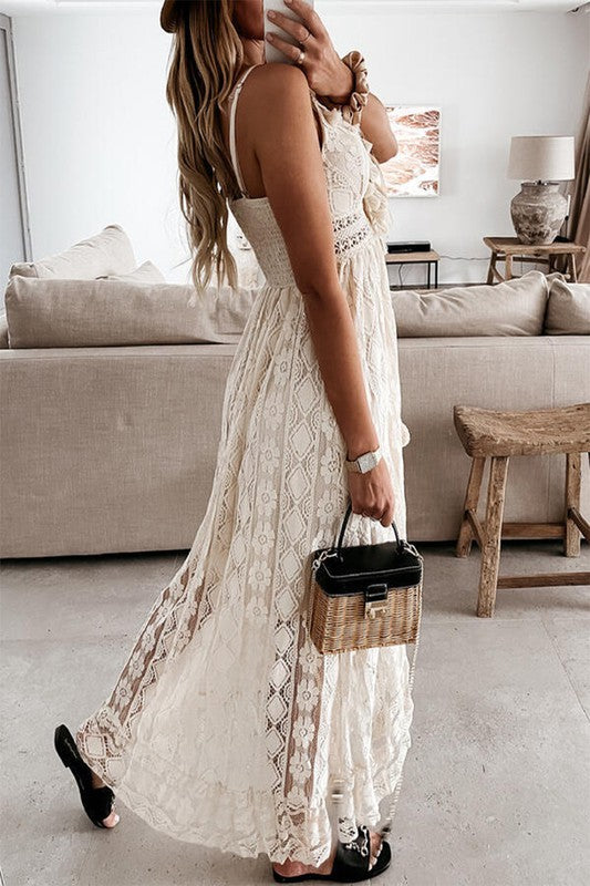 Bohemian Lace Swing Maxi Dress. Hippie Vibe Tribe Bohemian Lace Swing Maxi Dress. Hippie Vibe Tribe