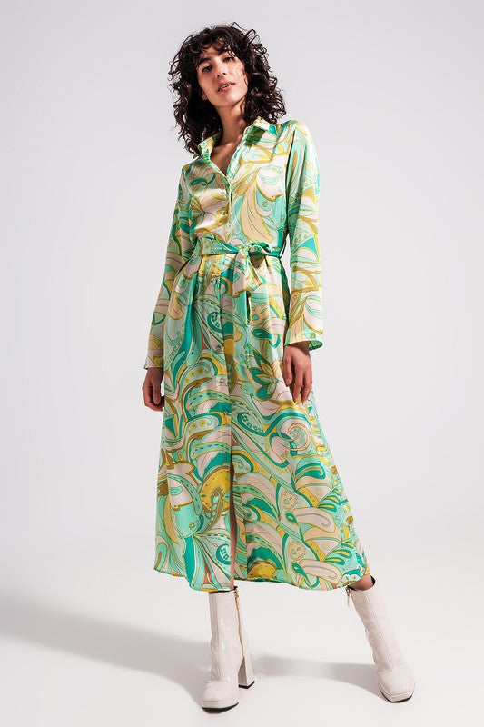 retro silk dress Lilysilk US 100 Percent Silk Buy Online knee length and envisioned in fluid alabaster silk charmeuse Retro Multi-green Silk Dress medium