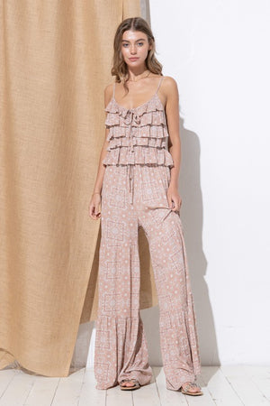 Tiered Ruffle Top and Palazzo Pant Set