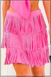 Pink Fringe Party Skirt