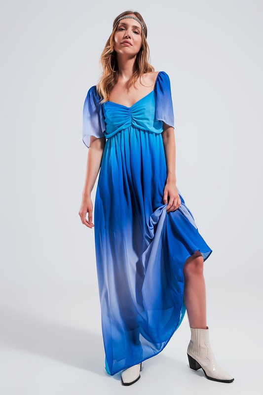 Ombre Sweetheart Maxi in Blue Ombre Sweetheart Maxi in Blue