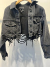 "VEGAS" Lets"s Party with this Crop Denim Jacket