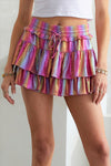 Rainbow Metallic Tiered Skirt
