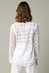 Flower Crochet White Blouse