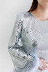 Metallic Sequin Mini-Dress