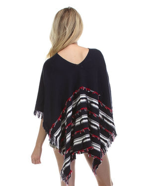 Fringed Tribal Poncho Sweater - Hippie Vibe Tribe