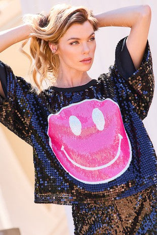 Happy Face Sequin Top – Hippie Vibe Tribe