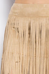 Faux Suede Fringe Skirt - Hippie Vibe Tribe
