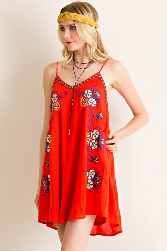 embroidered slip dress Boho Embroidered Slip Dress – Hippie Vibe Tribe