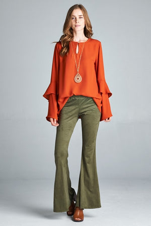 Hippie Faux Suede Bell Bottoms - Hippie Vibe Tribe