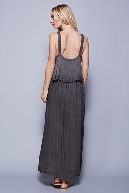 Boho-Chic Grey Maxi Dress Small Boho-Chic Grey Maxi Dress Small