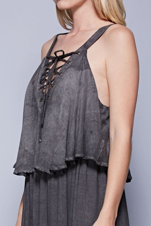 Boho-Chic Grey Maxi Dress Small Boho-Chic Grey Maxi Dress Small