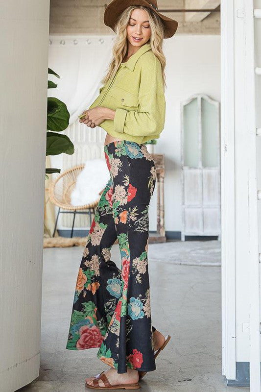 Black Floral Girl Hippie Flare Bell Bottoms – Hippie Vibe Tribe