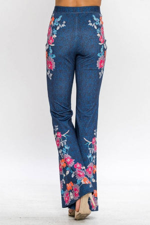 Bell Bottom Jeans for Women High Waisted Flare Jeans Floral Print