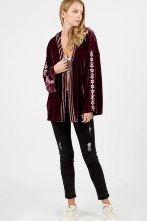 Long Velvet Hooded Jacket (Copy) - Hippie Vibe Tribe