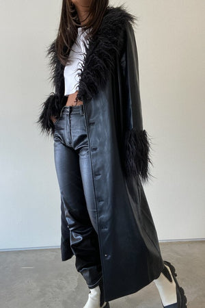 Black Vegan Fur Coat