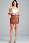 Faux Leather Belted /Zipper Mini Skirt - Hippie Vibe Tribe
