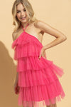 Hot Pink Halter Honey Girl  Dress