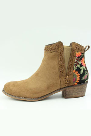 Camel Suede Mini-Booties - Hippie Vibe Tribe