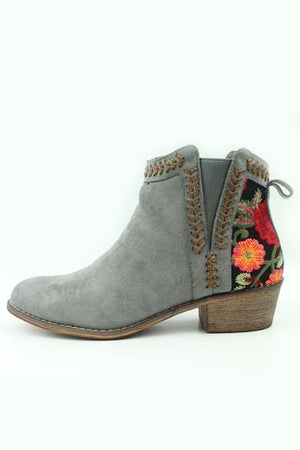 Grey Suede Mini-Booties - Hippie Vibe Tribe