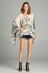 Acid Wash Blouse Butterfly Sleeves - Hippie Vibe Tribe