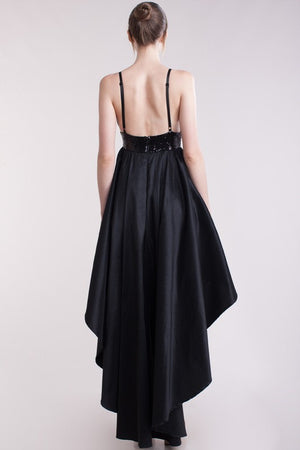 Champagne and Black Sweetheart Maxi Gowns - Hippie Vibe Tribe