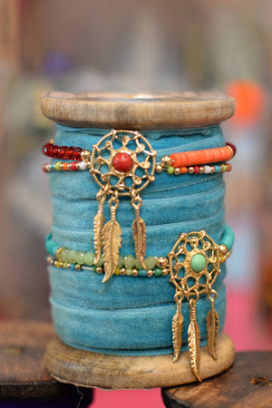 Indian Beaded Dream Catcher Bracelet - Hippie Vibe Tribe
